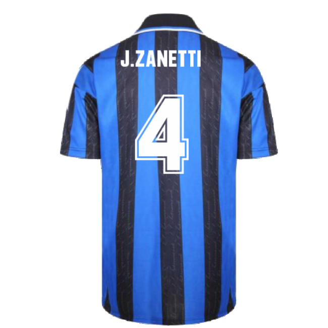 Genuine 1998 Inter Milan Score Draw Home Shirt (J.Zanetti 4)