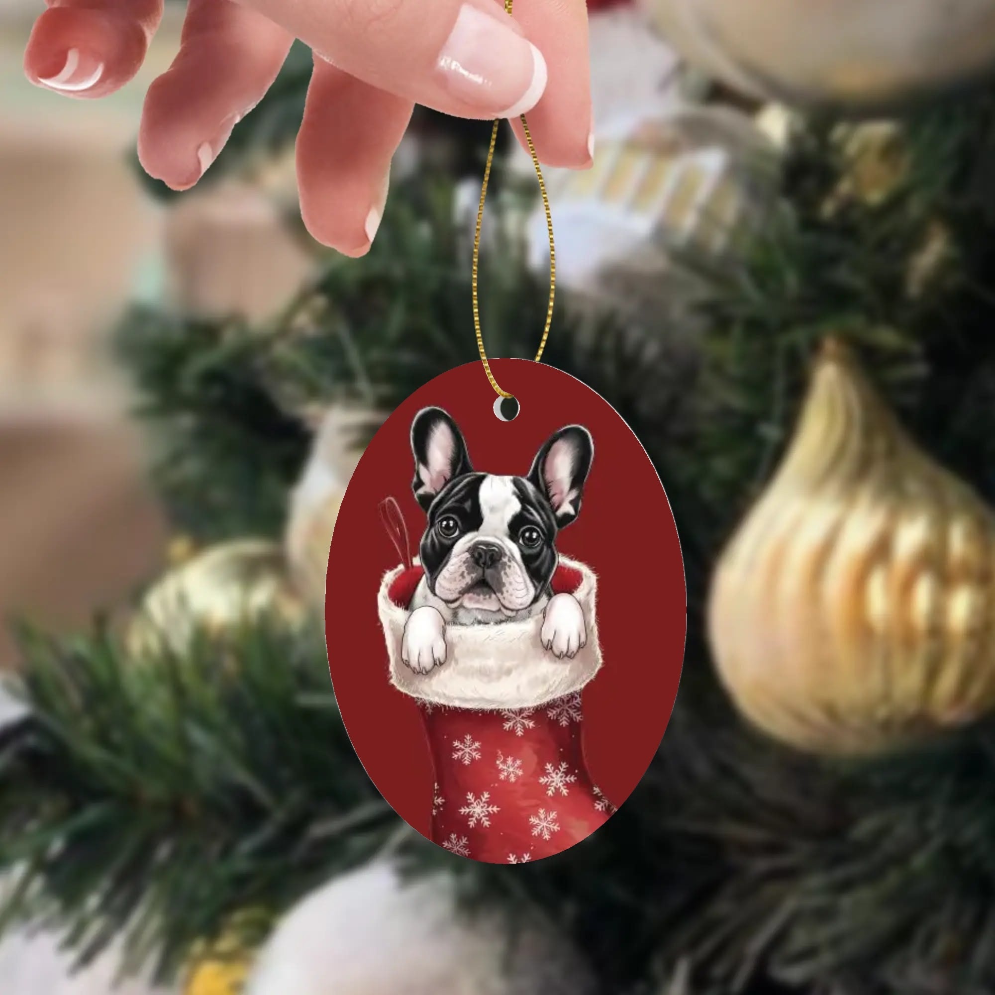 French Bulldog Lover Rowdy Christmas Ornaments Stylish Wall Art