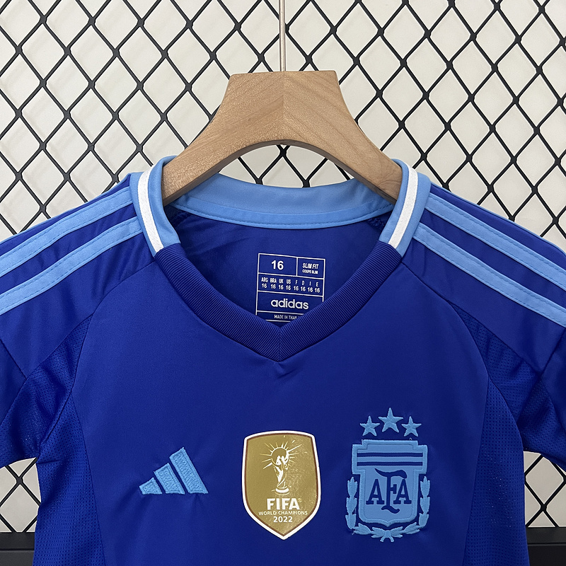 Kids Copa America 2024 Argentina Away Soccer KitShirtShorts -