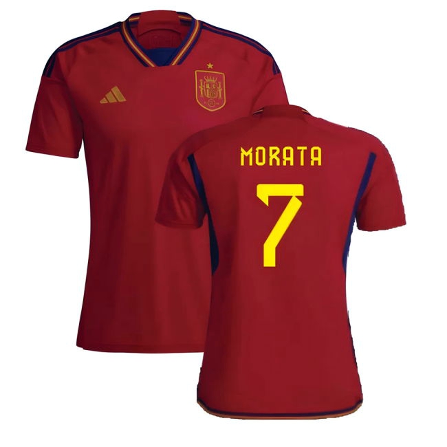 Spain First Team Professional Grade Home Player Jersey (MORATA 7)