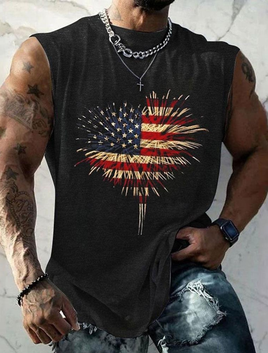 4th of July 2026 250th Memorial Day Men's Patriotic Patriot 3D Print Veteran Crew Neck Short Sleeve T-Shirt Sports Street