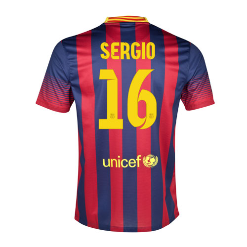 High Performance Barca 1314 Barcelona 16 Sergio Home Shirt
