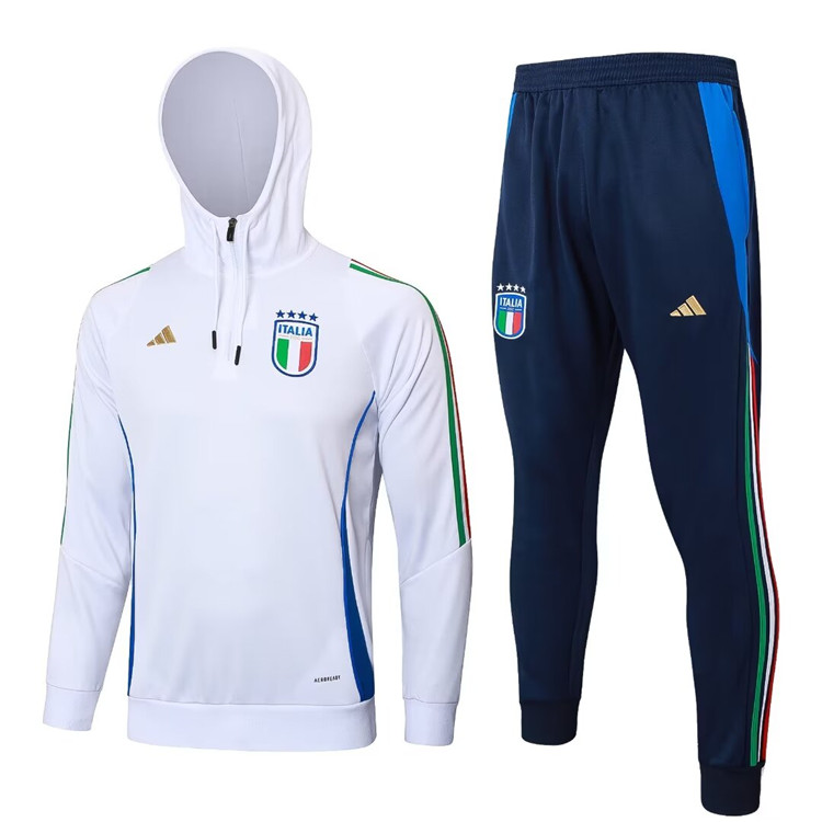Professional Lightweight 2024 Italy Hoodie Suit - White