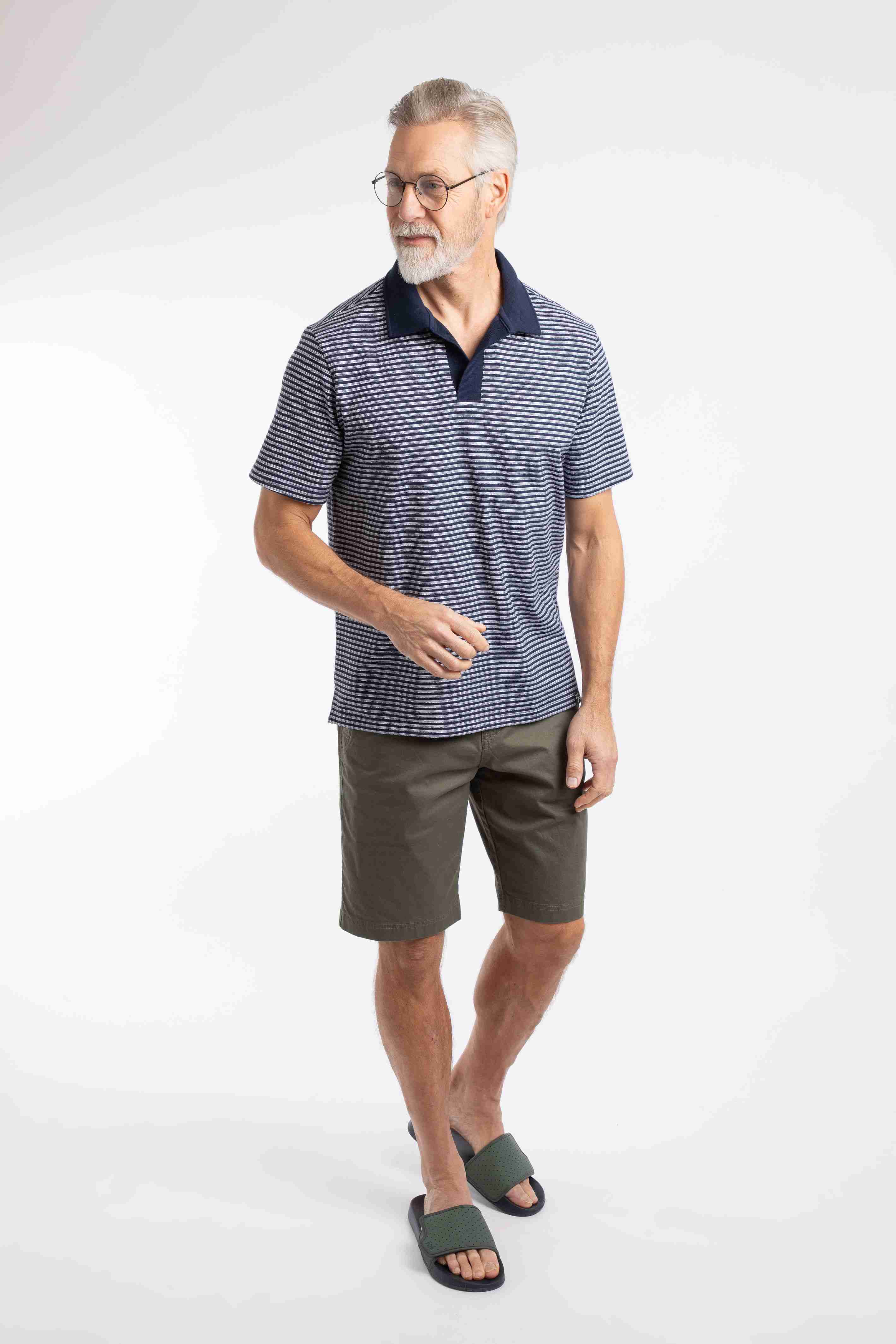 Virgil Striped Polo Shirt Navy