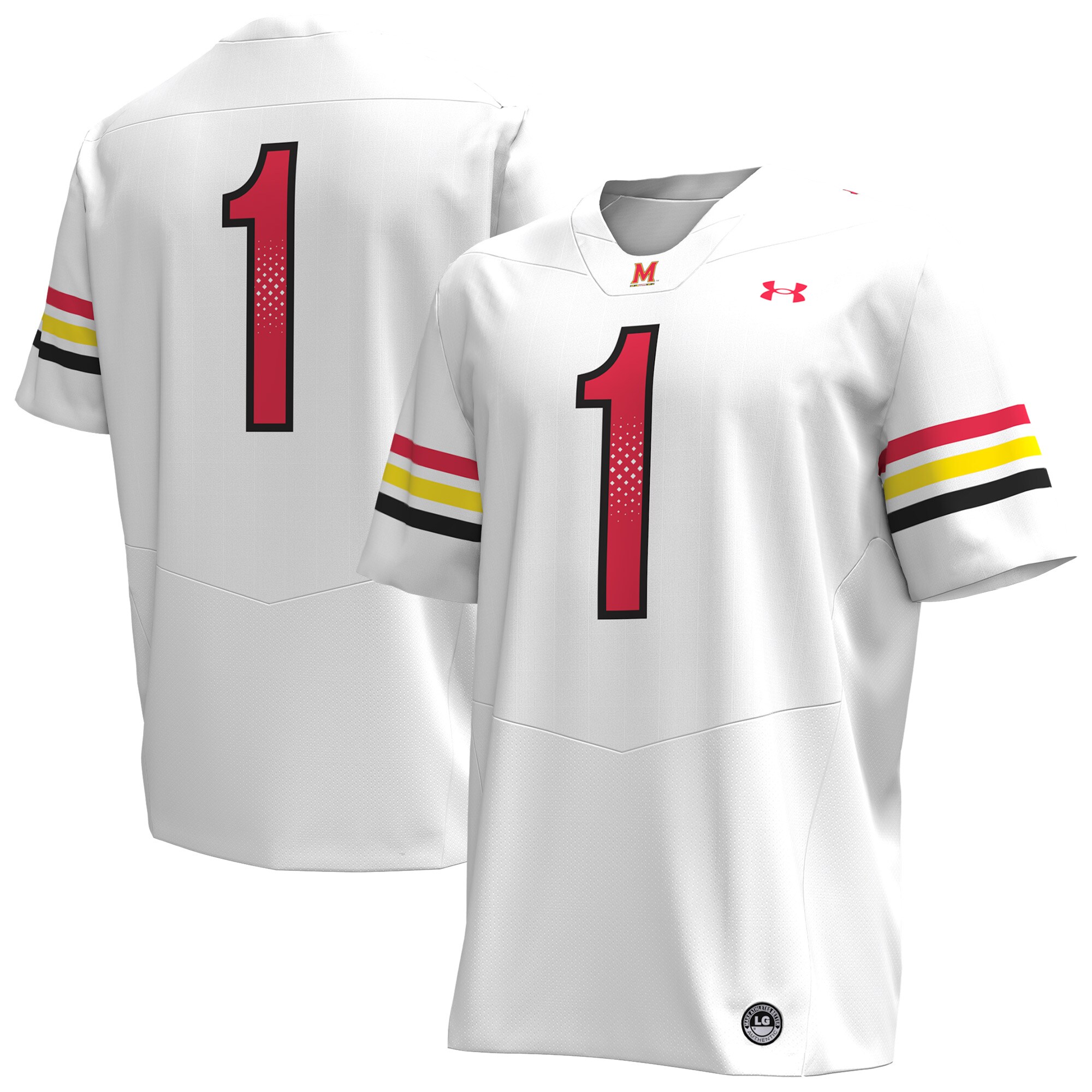 #1 Maryland Terrapins Replica Football Jersey - White