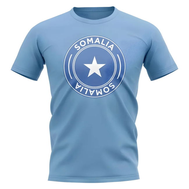 Fan-Favorite Aero-Dynamic Somalia Football Badge T-Shirt (Sky)