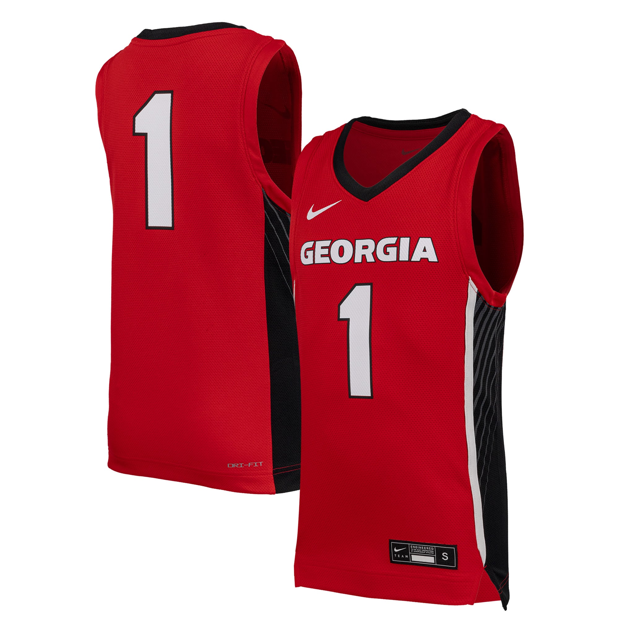 #1 Georgia Bulldogs Nike Youth Replica Basketball Jersey - Red
