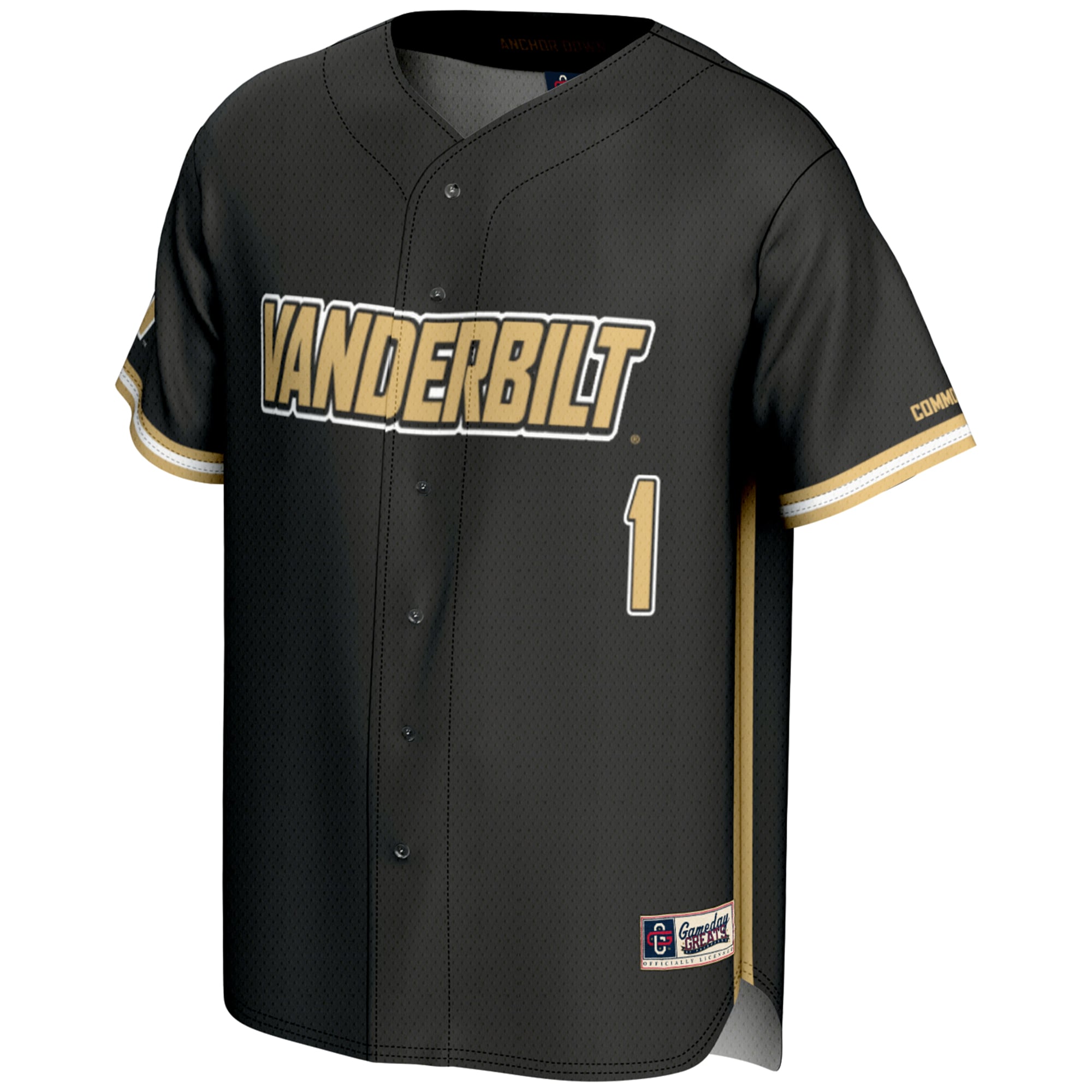 [DDG] Vanderbilt Commodores GameDay Greats Lightweight Baseball Jersey - Black