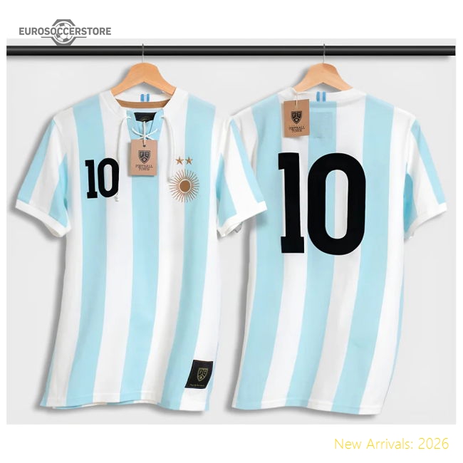 Luxury La Albiceleste Home Retro Shirt With Laces El Sol