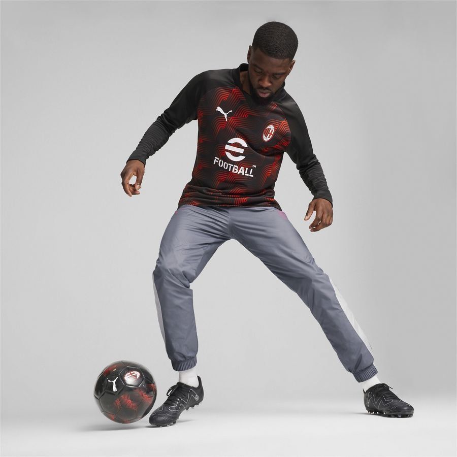 Milan Sweatshirt Pre Match Puma Jet Black/red Long Sleeves