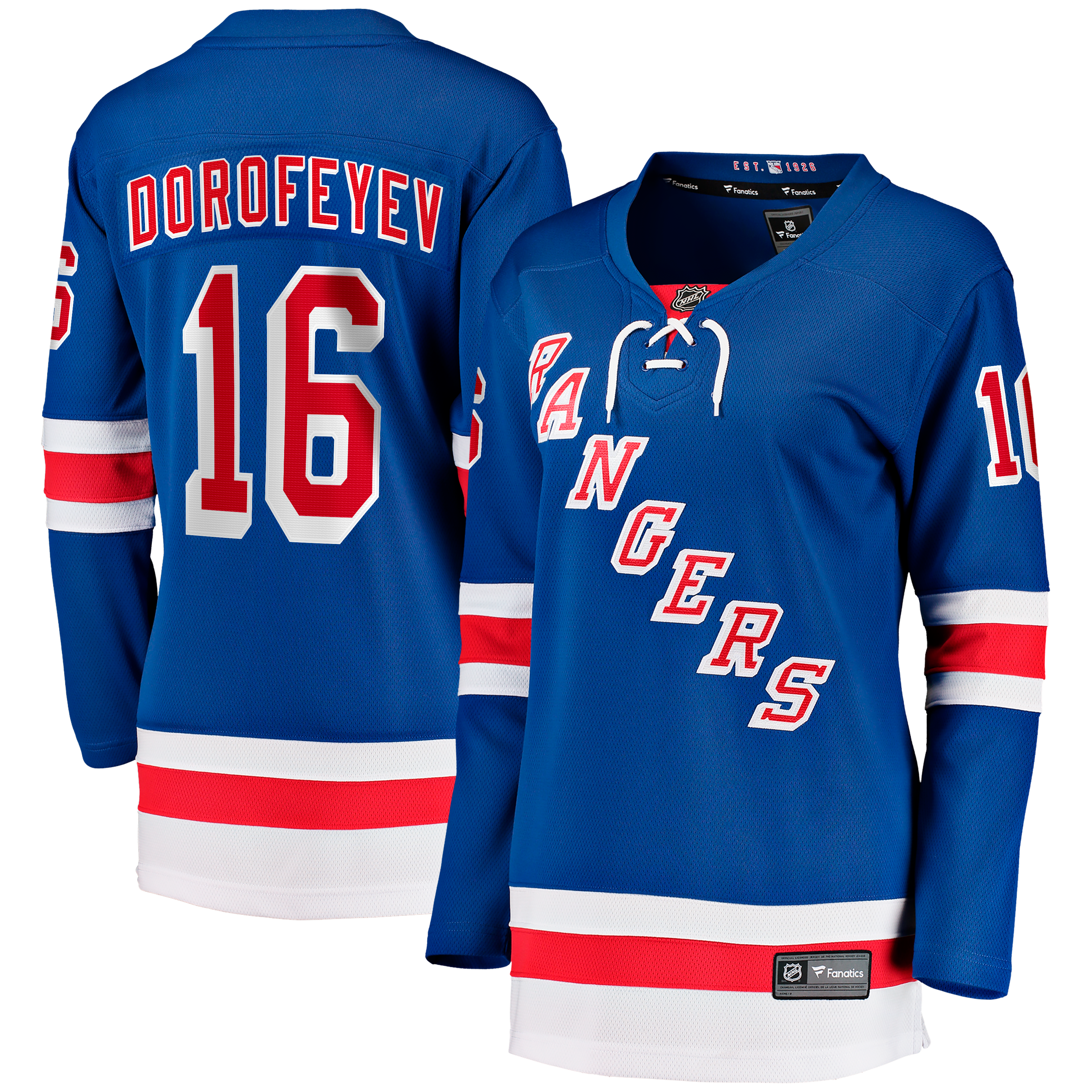 [JED] Pavel Dorofeyev New York Rangers Women's Home Breakaway Jersey - Blue