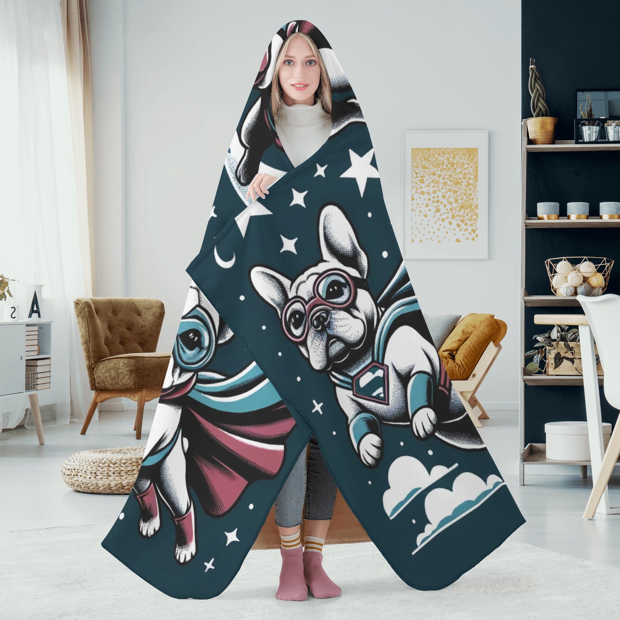 French Bulldog Harry Hooded Blanket Essential Dog Supply