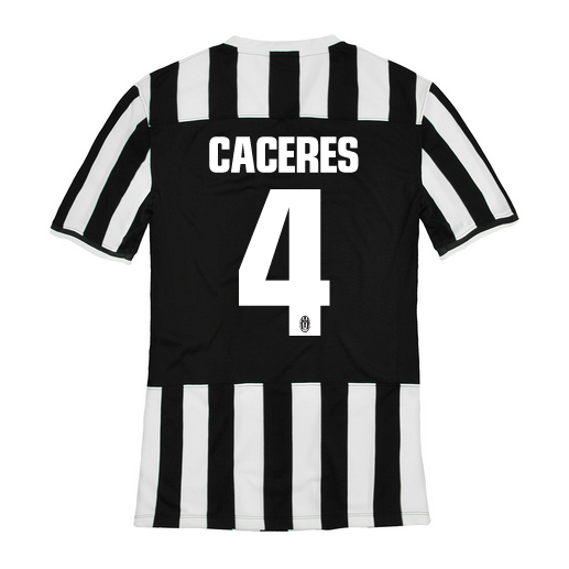 13-14 Juventus 4 Caceres Home Jersey Shirt - Official Replica 1583