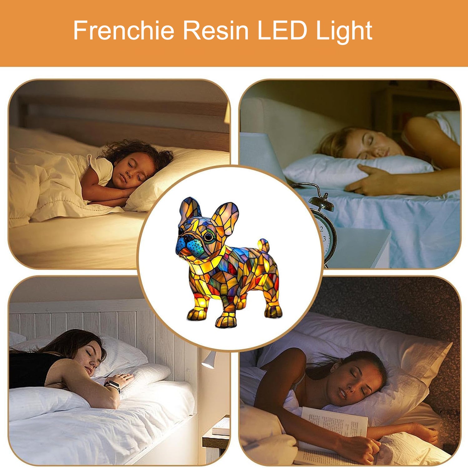 Breed-Designed Frenchie Resin Led Light – Cute Night Desk Lamp For Be...