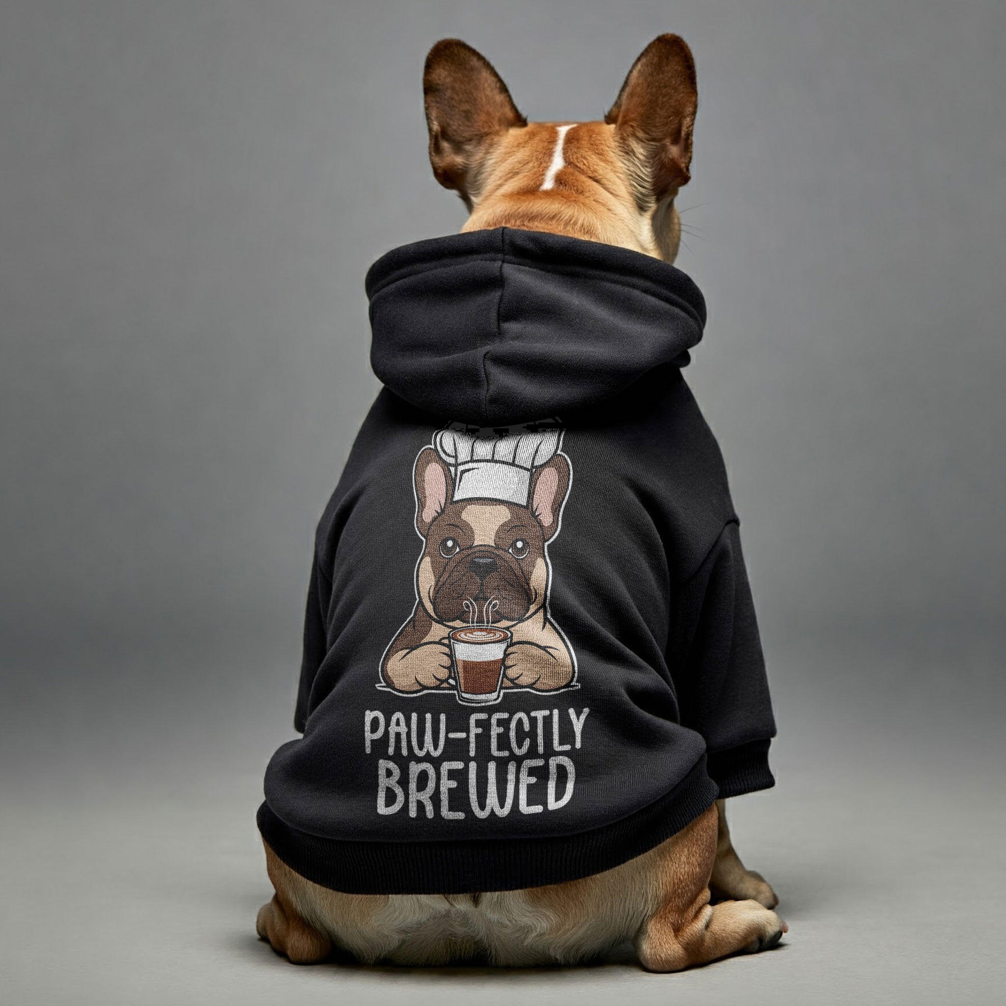 Culture-Inspired Paw-fectly Brewed - Personalized French Bulldog Hood...