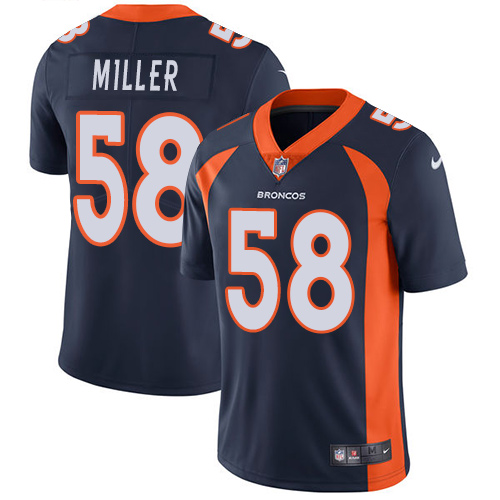 NFL W D B Broncos Von Miller #58 Navy Limited Game Jersey - Premium