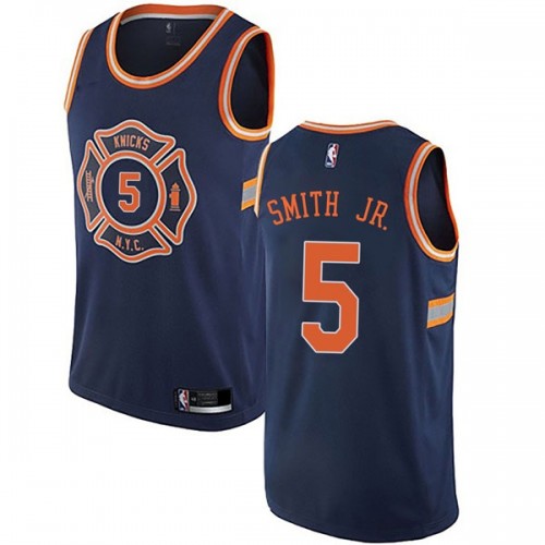 Elite Knicks #5 Dennis Smith 2024 City NBA Swingman Jersey Green -
