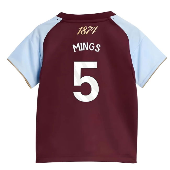 Aston Villa Home Soccer Shirt 2025-20 Mings 5 L M S