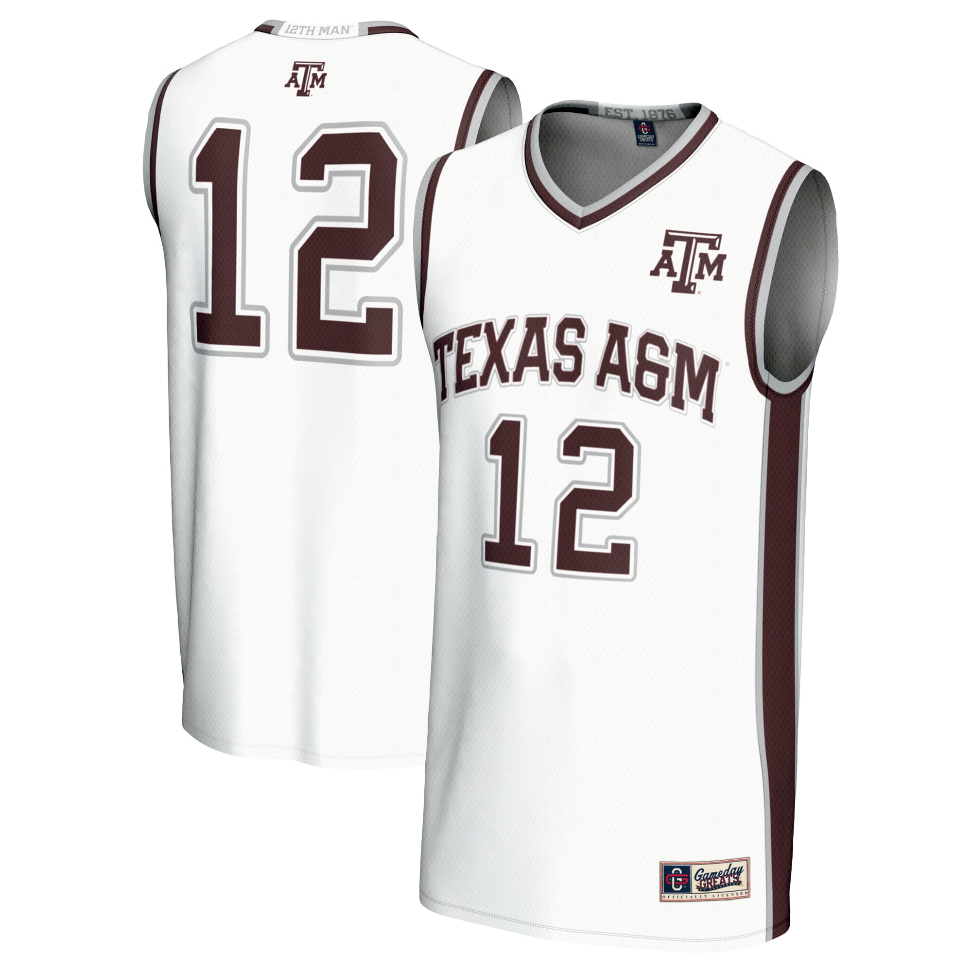 [NJP] Women's Texas A&M Aggies GameDay Greats Basketball Lightweight Fashion Jersey - White