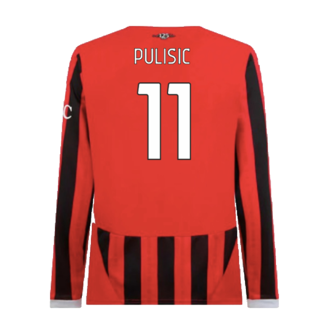 Performance 2024-2025 Ac Milan Home Long Sleeve Shirt (Pulisic 11)