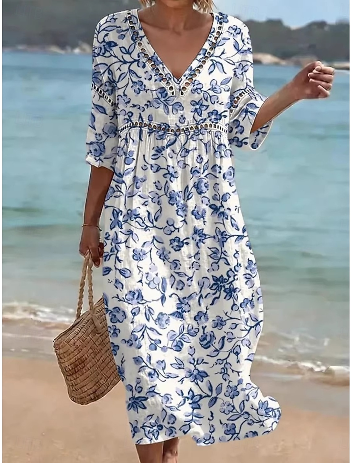Women's Blouse Lace Solid Color Stylish Casual Short Sleeve Asymmetrical Regular Tops Casual Daily White Summer Spring