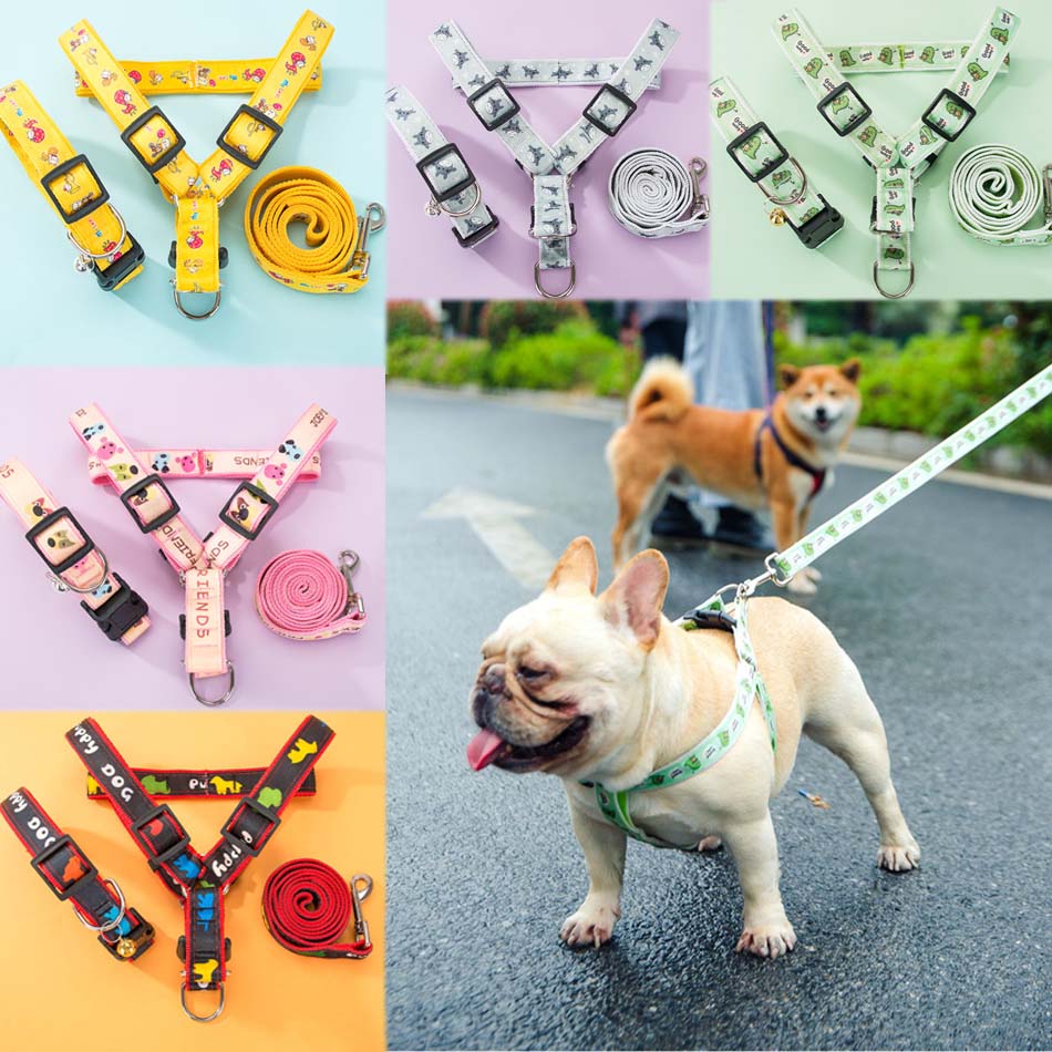 Bulldog Harness Leash Set (ws602) For French Bulldogs | Safe For Paws