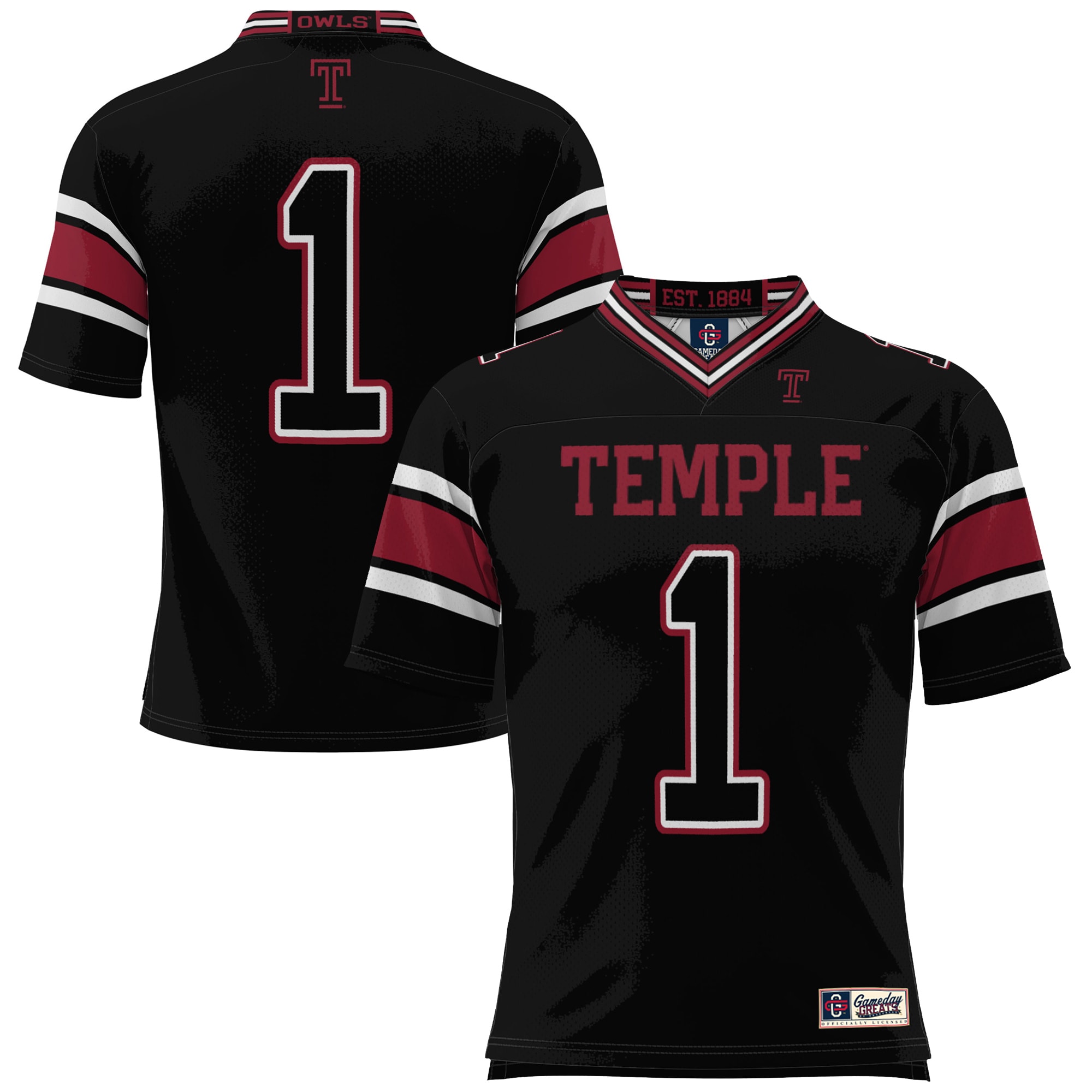 #1 Temple Owls GameDay Greats Endzone 26/27 Football Jersey - Black