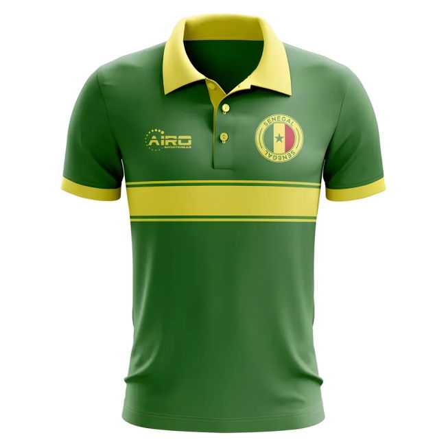 World-Class Senegal Concept Stripe Polo Shirt (Green) Fan-Favorite