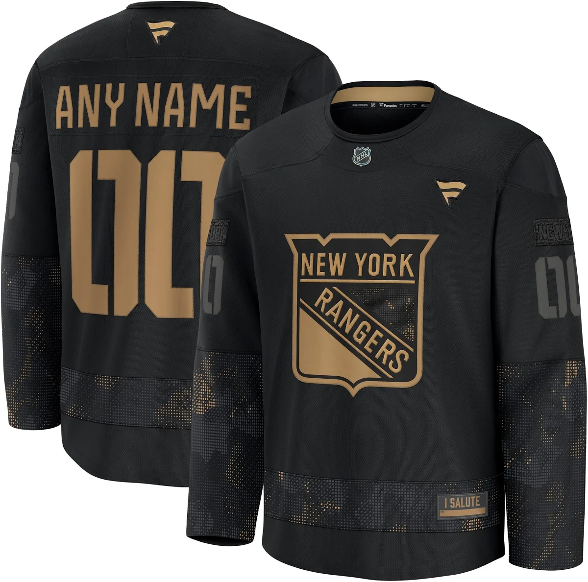 [SJH] New York Rangers 2024 Military Appreciation Custom Practice Jersey - Black