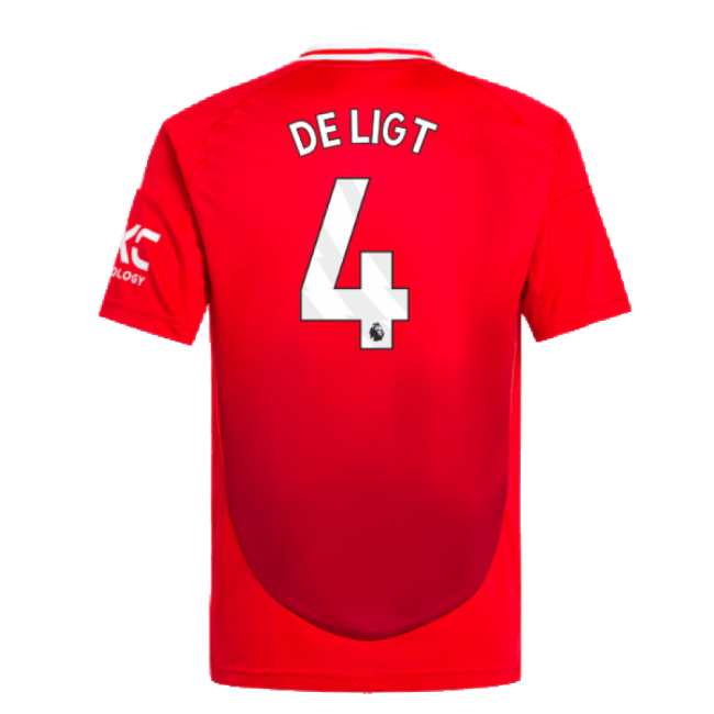 2024-20 Man Utd Home Shirt with De Ligt 4 L M S Kids