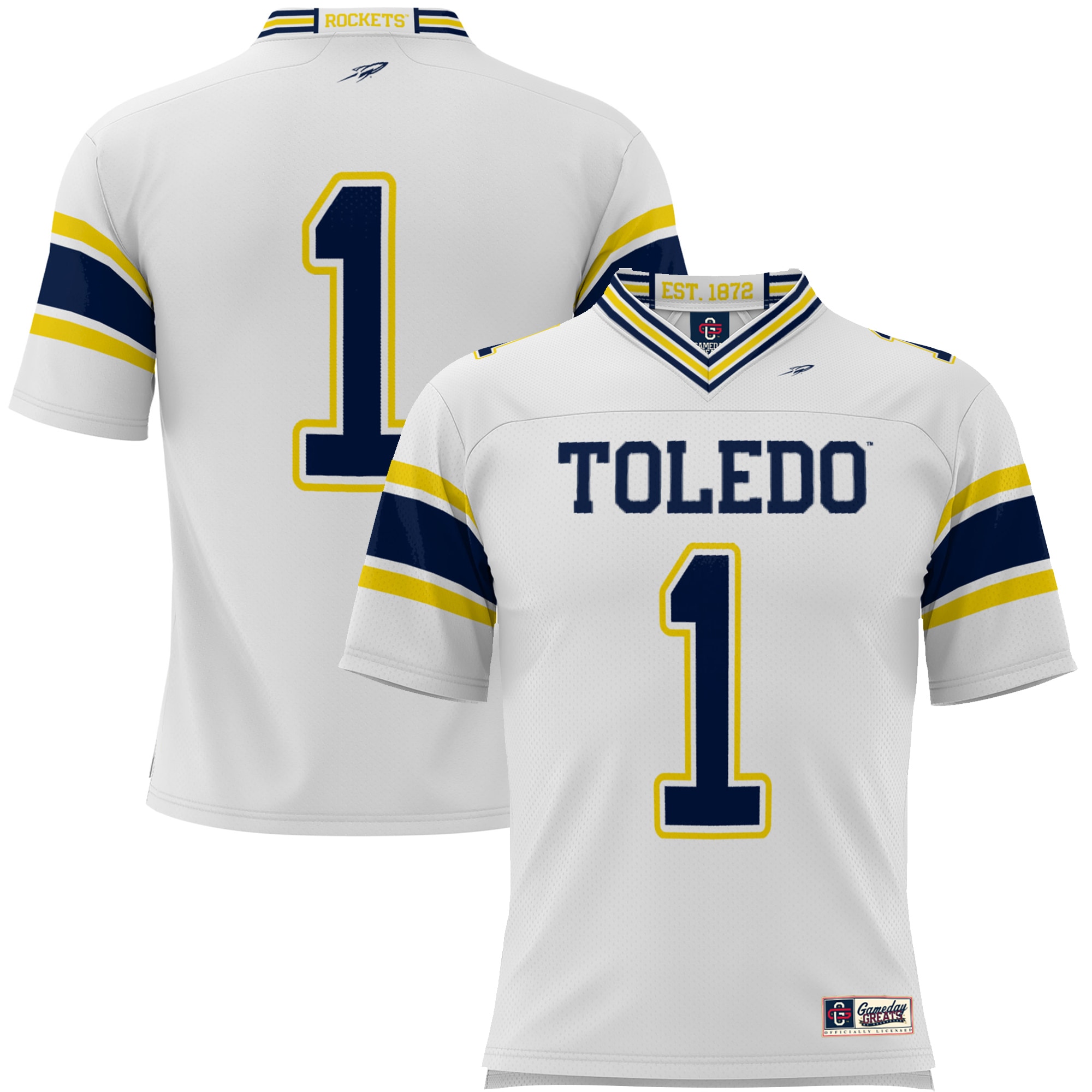 #1 Toledo Rockets GameDay Greats Youth Endzone Football Jersey - White