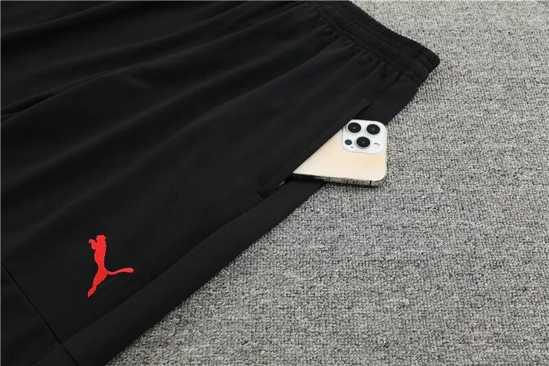 Durable AC Milan 2324 Black Half Zipper Training Tracksuit