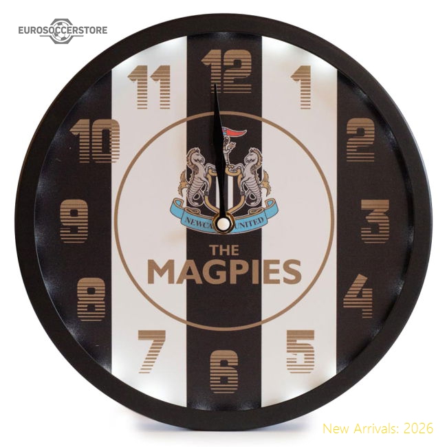 Authentic Newcastle United Fc Led Stripe Wall Clock - Premium Quality
