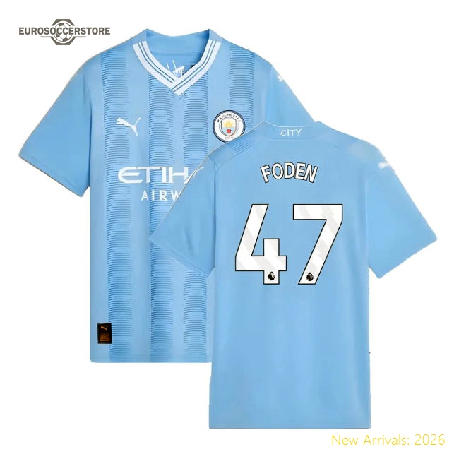 Manchester City Children 2023 Home Jersey Shirt Football Fan Apparel