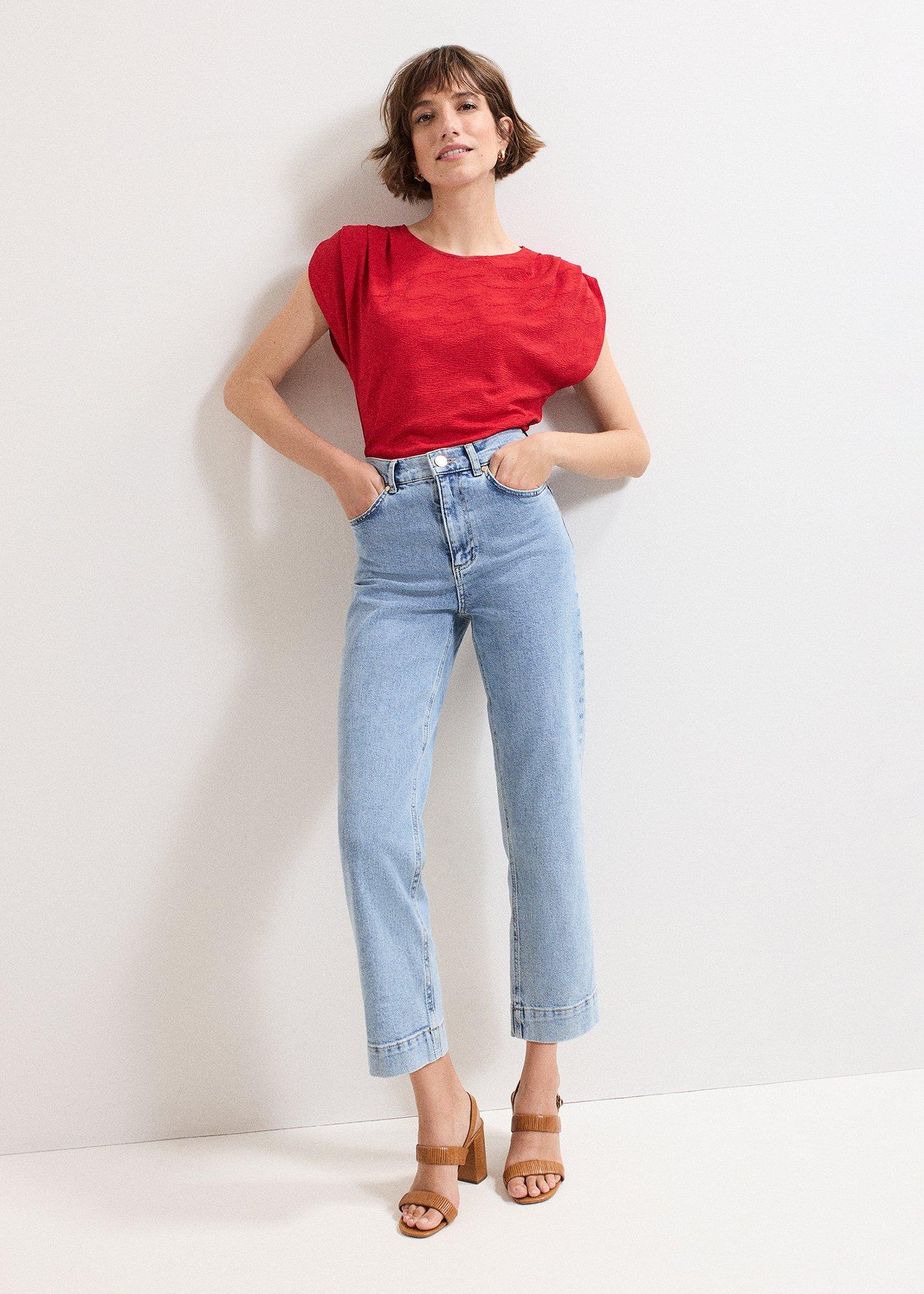 Rina Drape Textured Sleeveless Top