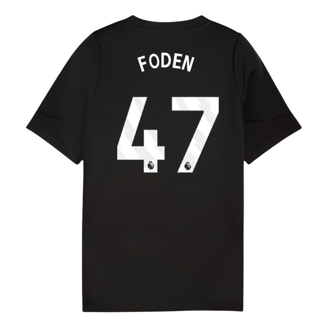 2025-2026 Man City Training Jersey (Black) - Kids (Foden 47)