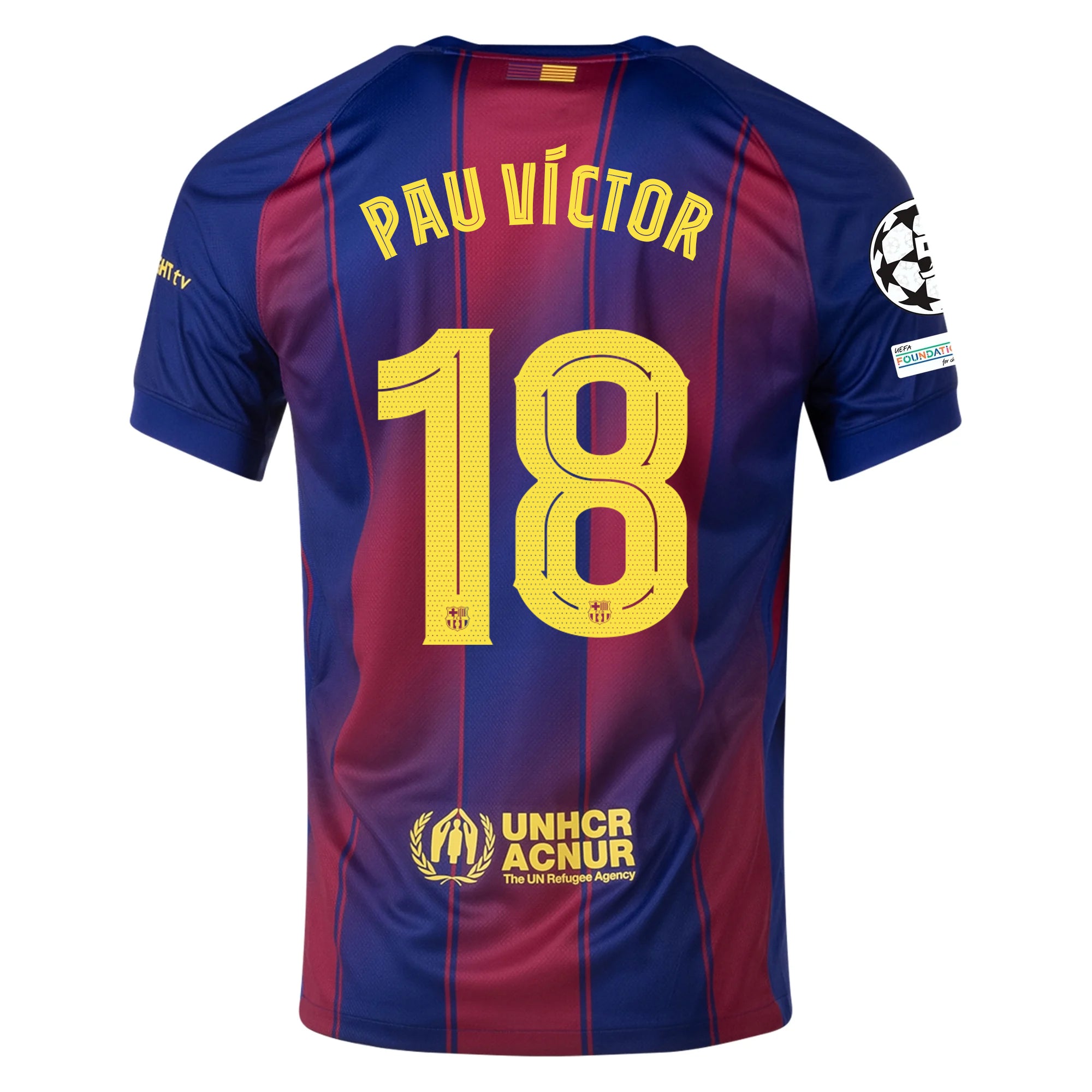 Barcelona Gold) 2025-2026 UCL Home Jersey – Authentic Shirt