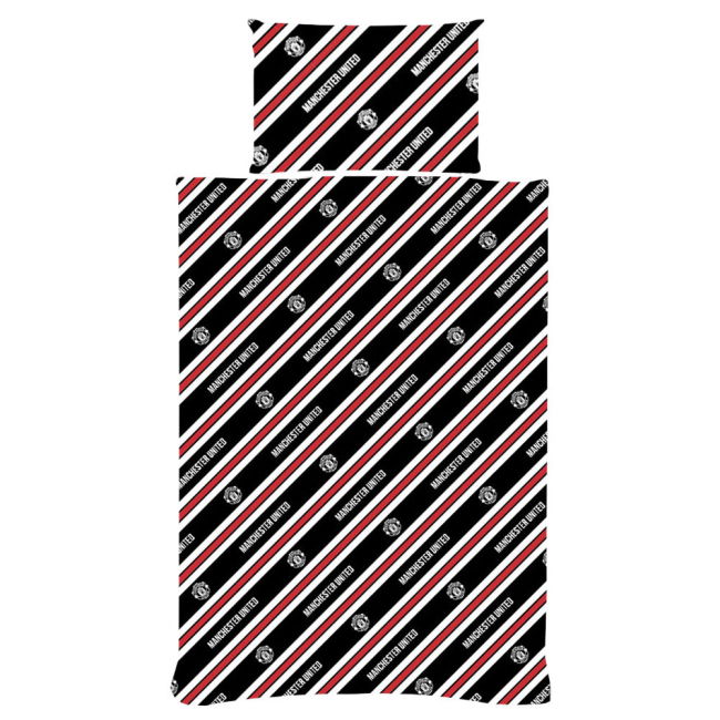 Modern Man Utd Manchester United FC Core Stripe Single Duvet Set fo...