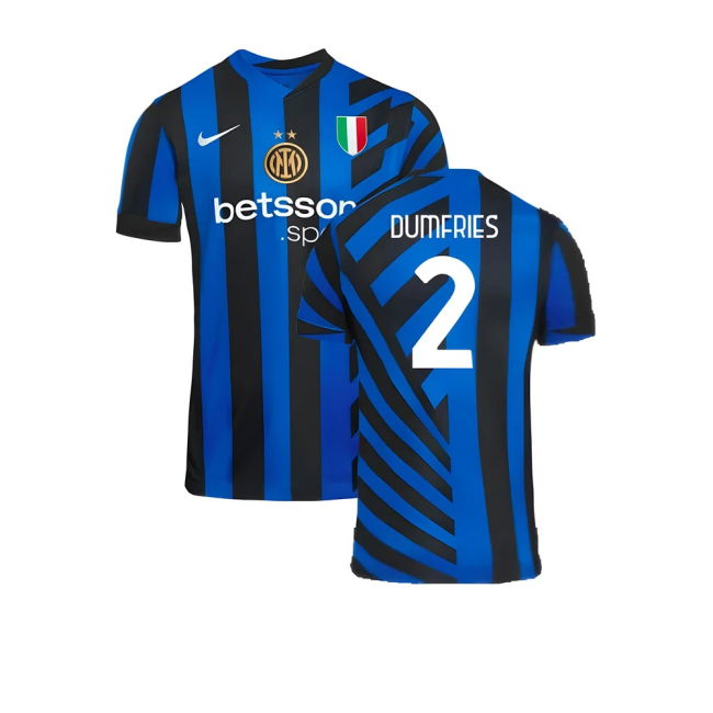 Replica Quality Inter Milan Home Fan Shirt (Adults) (Dumfries 2)