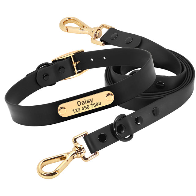 French Bulldog Custom Engraved French Bulldog Collar Leash Set (wj72) Practical Dog Gear