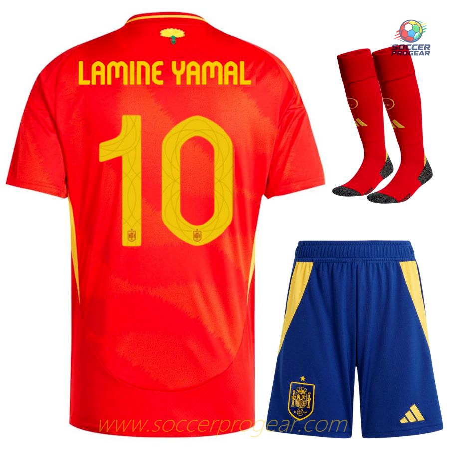 Spain Home Football Jersey Kids Football Jersey 2024-2025 Season Yamal