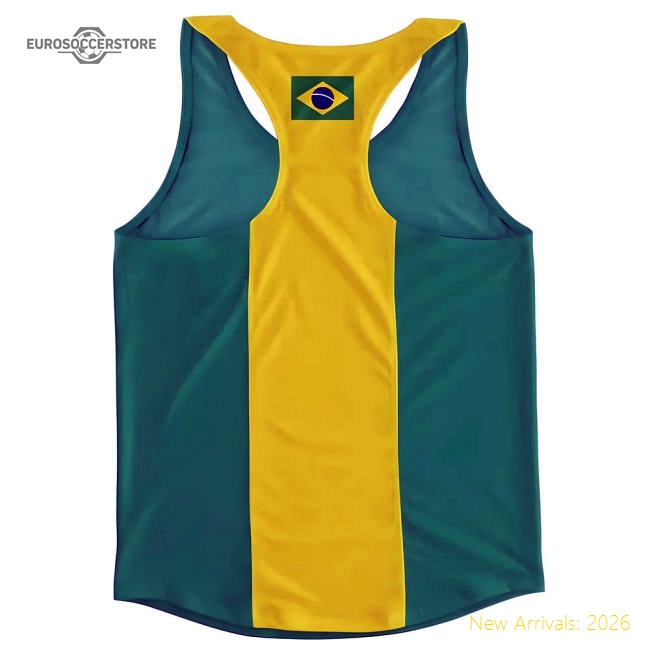 Brazil Flag National Teams Running Vest Small 34-36