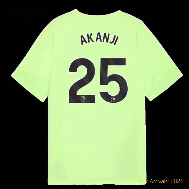 Premium Kids Man City Akanji Jersey 2025-2026 Soft-touch