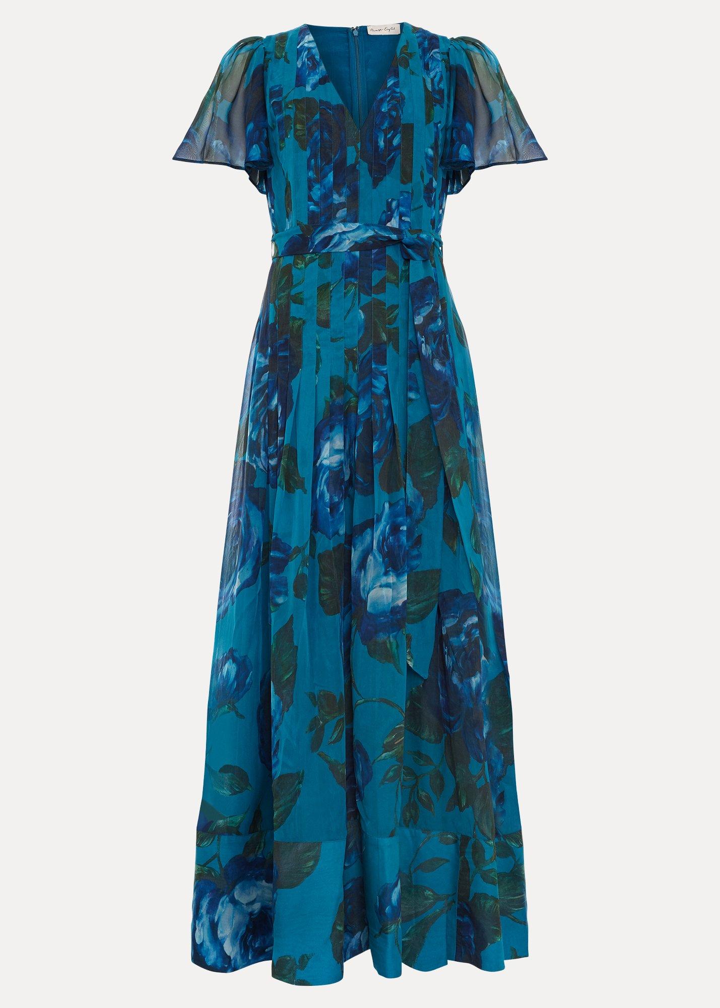 Skylar Teal Floral Maxi Dress