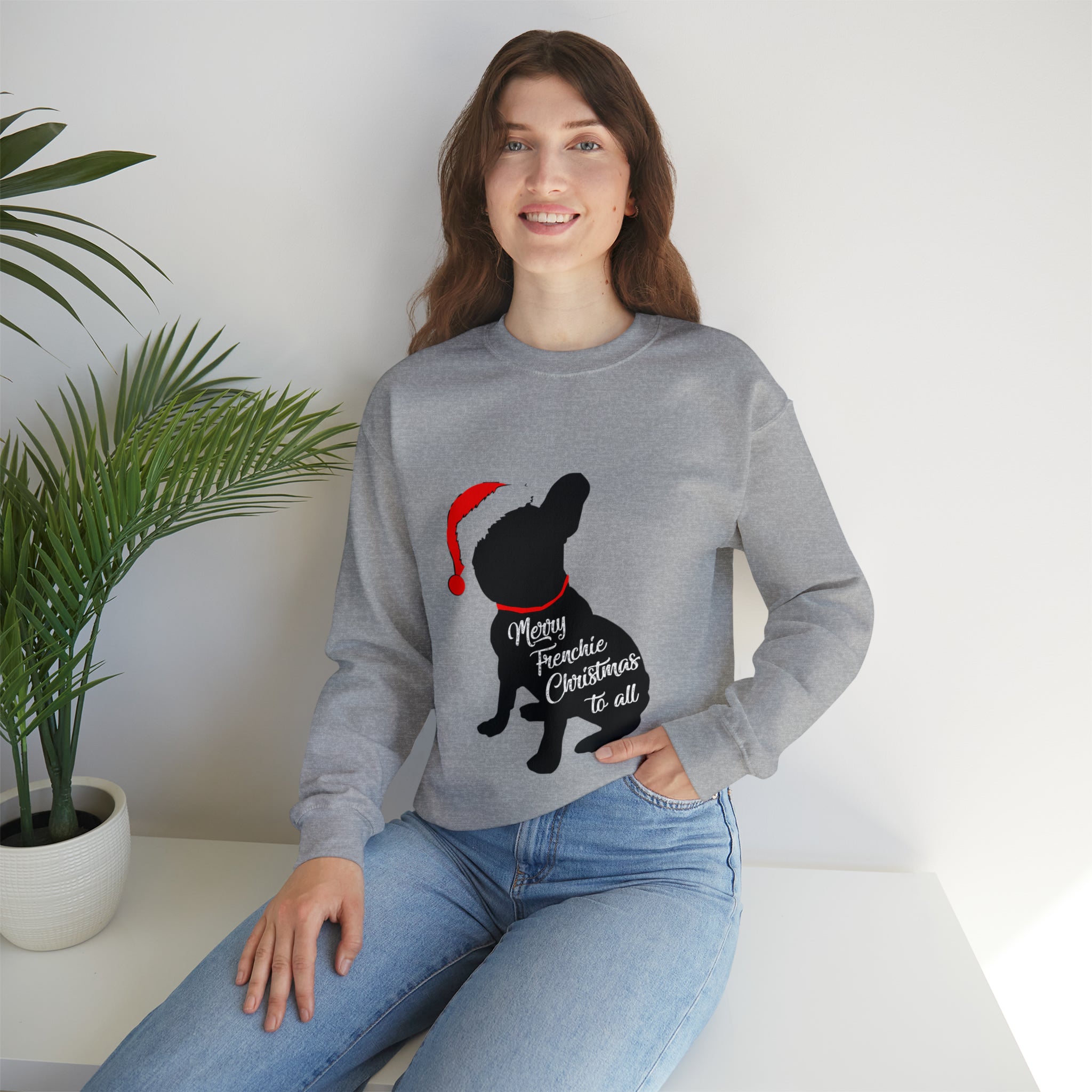 French Bulldog Festive Frenchie Christmas Sweater Unisex Sweatshirt Durable Dog Item