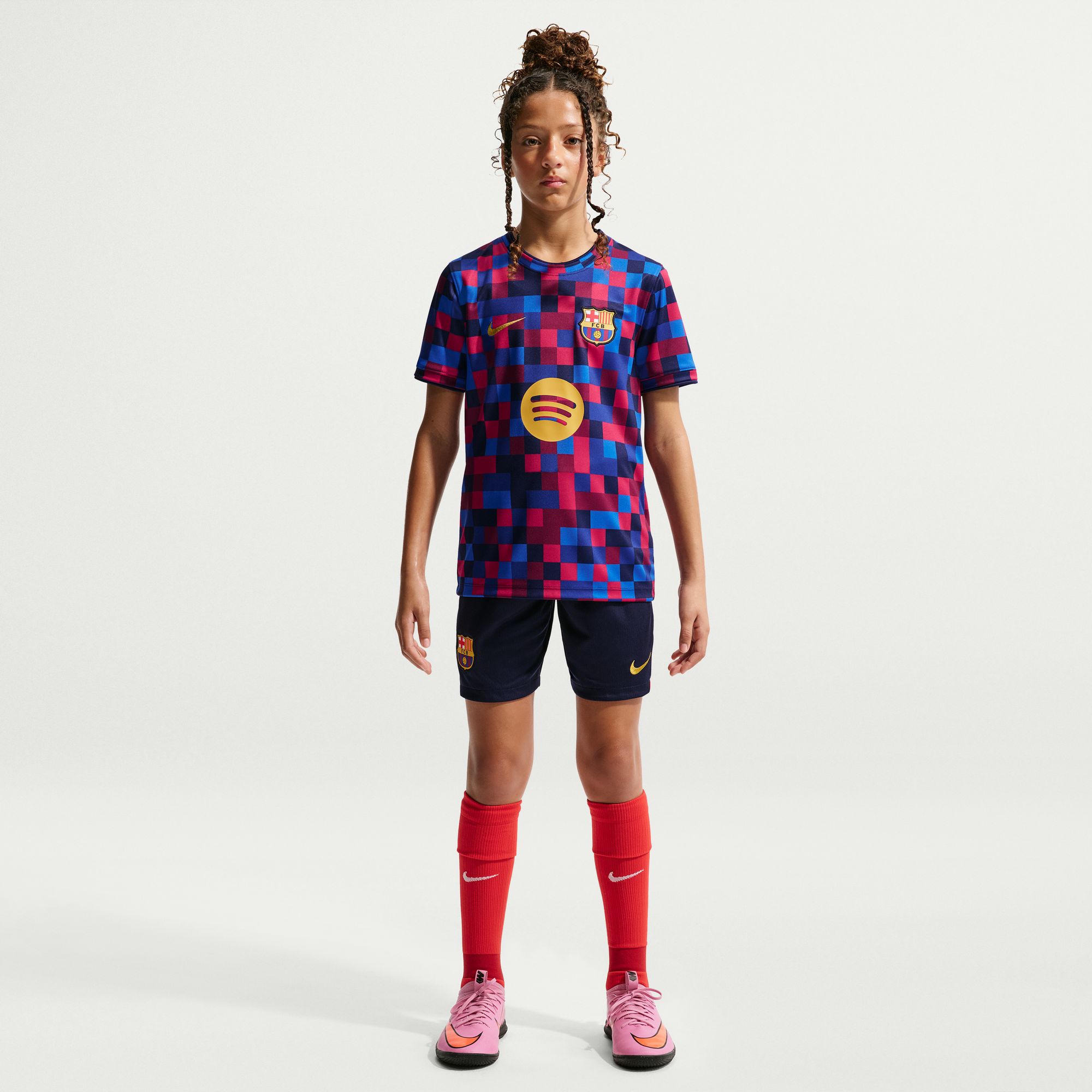 [SJH] Barcelona Youth 2026/27 Home Pre-Match Jersey Top - Garnet
