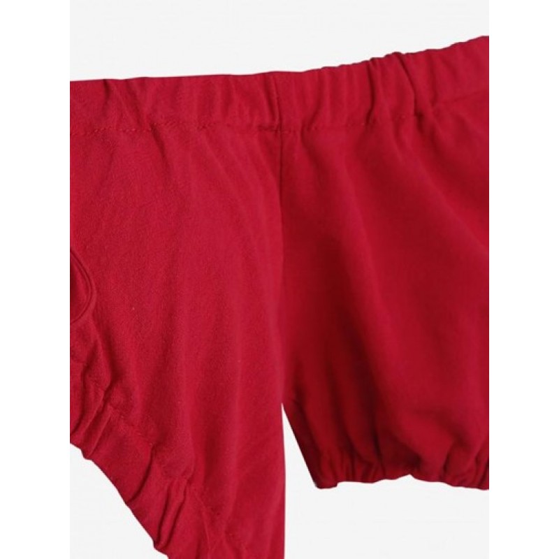 Ties Cut Out Off Shoulder Cropped Blouse TN0338