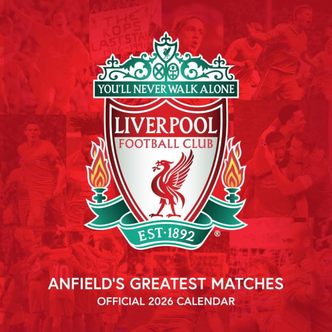 Adult Liverpool FC Legends Square Calendar 2026