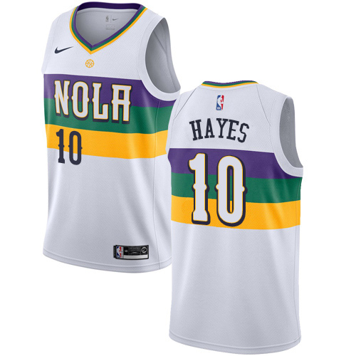 Nike New Orleans Pelicans #10 Jaxson Hayes White NBA Swingman City Edition 2018/19 Jersey Mens