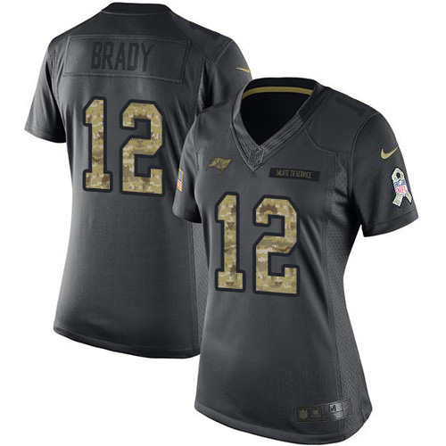 Premium NFL Tampa Bay Buccaneers #12 Tom Brady Black Limited Jersey